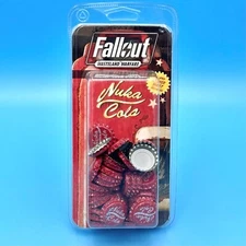 Fallout 3 4 Wasteland Warfare 50 Nuka Cola Bottle Caps Set + Stickers *Official*