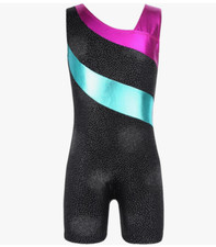 NEW Girls One Piece Sparkle Gymnastics Leotard Sleeveless Ballet Dance Wrestling