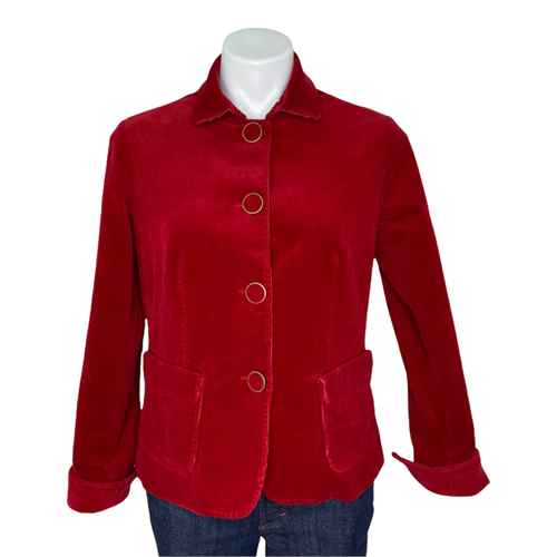 Talbots Women's Corduroy Red Career Blazer Jacket Size 8p - Bild 1 von 7