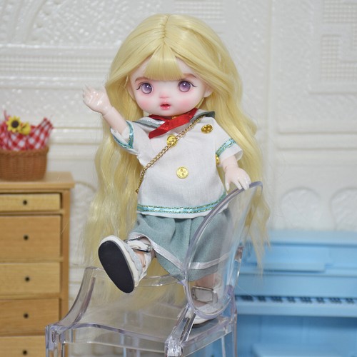 Mini 16cm Girl Doll Toy Cute Doll Removable Blonde Wig and Full Set Clothes Suit - 第 8/21 張圖片