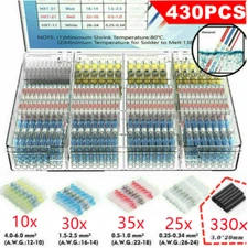 430pcs Auto Solder Seal Wire Connectors Electrical Heat Shrink Butt Terminals