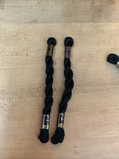 MEZ Size 3 & 5 Coton Pearl Cotton EMBROIDERY THREAD TEDDY BEAR NOSES, 2 SKEINS