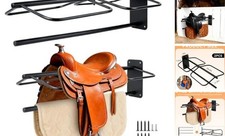 2 Pack Saddle Rack with Pad Bar, Heavy Duty Wall Mounted Saddle Rack Stand,