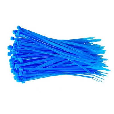 BeBo Kabelbinder NEON BLAU 4,8 x 200 mm 100 Stück - für Events, Clubs & Bühnen