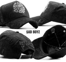 $AD BOYZ Black Adjustable Baseball Cap Embroidered Streetwear One Size Men g5