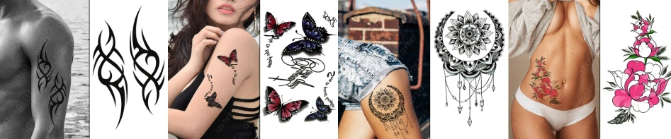 4 Sheets Premium Quality Middle Half Arm Temporary Tattoos For Men & Women 185 image 2
