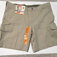 Copper Oak Men's Venture Ripstop Cargo Shorts Tan 10" Inseam Stretch Pockets