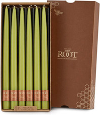 Smooth Hand-Dipped 12-Inch Dinner Candles, 12-Count, Willow (7242)