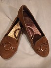 Chocolat Blu Suede Leather Flats With Gold Buckle Detail Size 8.5 Brown — photo 1