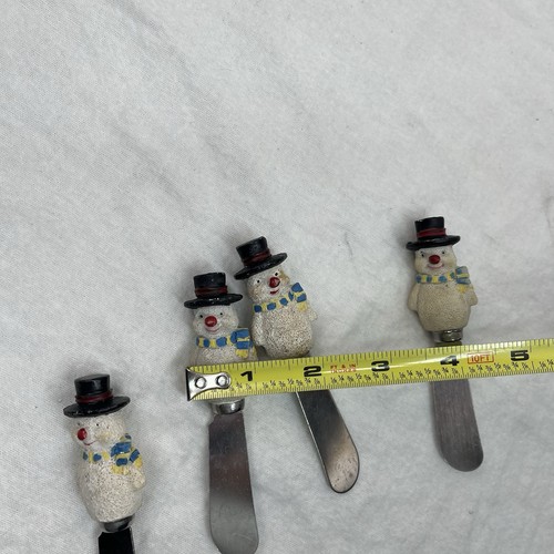 Juego de 4 cuchillos de queso mantequilla esparcidores de Navidad muñecos de nieve Boston Warehouse - Imagen 8 de 8