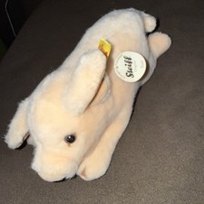 VINTAGE STEIFF PLUSH PIG, EAR BUTTON AND TAGS 072543 EXCELLENT 53