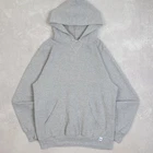 Russell Athletic Vintage Blank Hooded Sweatshirt Medium Men's 1990s Grey Hoodie