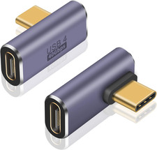 USB C Right Angle Adapter 40Gbps, 8K 60Hz, 100W, USB C 90 Degree