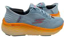 Skechers Women's Slip-Ins Max Cushion Lace Up Shoes Lt. Blue/Oran Size:6.5 81P