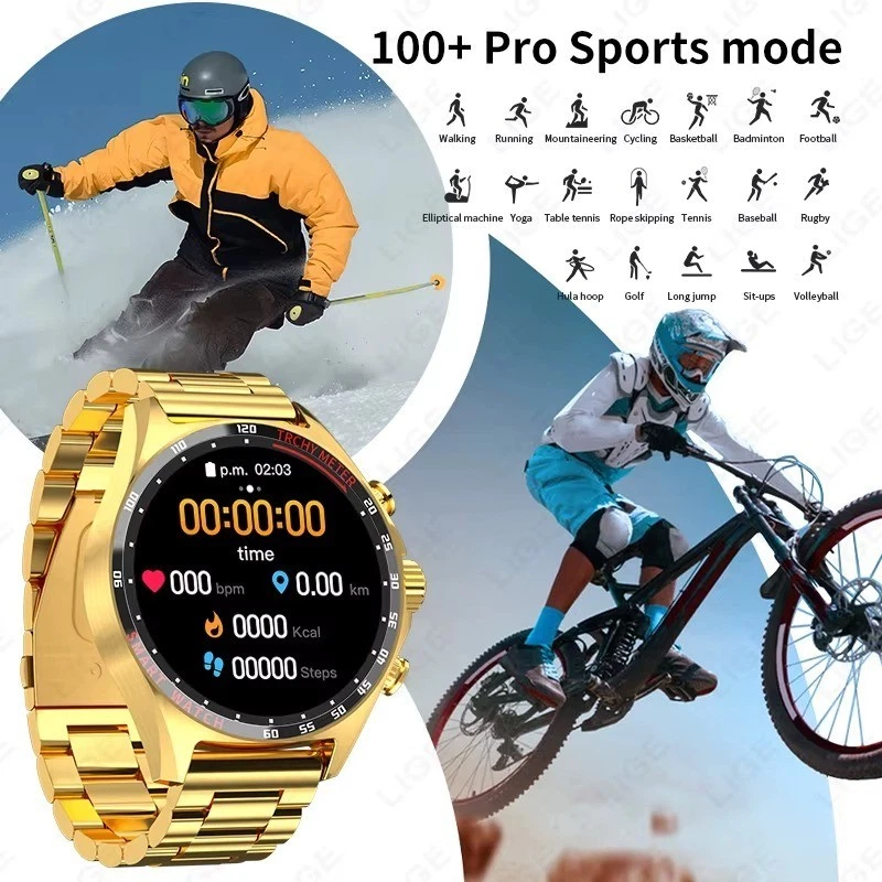 2024 GPS Sports Smartwatch Men Bluetooth Call HD Health Tracker Compass IP68 Wat - Image 4 of 4
