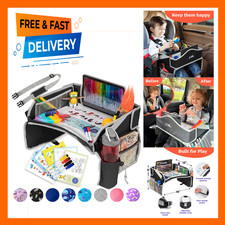 Kids Travel Tray for Car and Airplane, Toddler Lap Desk with Activity Sheets