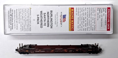 MTL Micro-Trains 13546021 BNSF ex BN 203006 coche apilable bien FW desgastado de fábrica | Condition: New