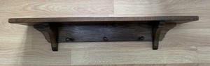 Solid Oak Coat Shelf Heavy Duty 36 Inch Country Colonial Woodcrafters