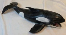 Vintage Large Rubber Realistic Orca Whale 19 Inches + Fast Shipping - AAA 