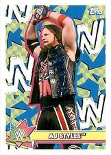 AJ Styles 2021 Topps Heritage WWE - Superstar Stickers #S-1 -