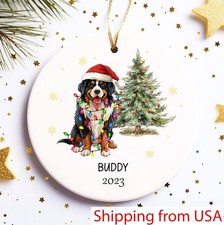 Custom Bernese Mountain Christmas Memorial Ornament, Custom Pet Christmas Orn...