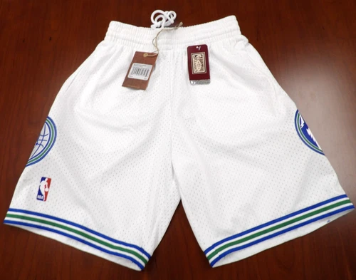 MITCHELL & NESS NBA HWC MINNESOTA TIMBERWOLVES SWINGMAN WHITE SHORTS SIZE S