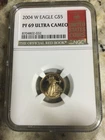 2004 Eagle 1/10 oz Gold $5, NGC MS 69,  The Official Red Book Label -
