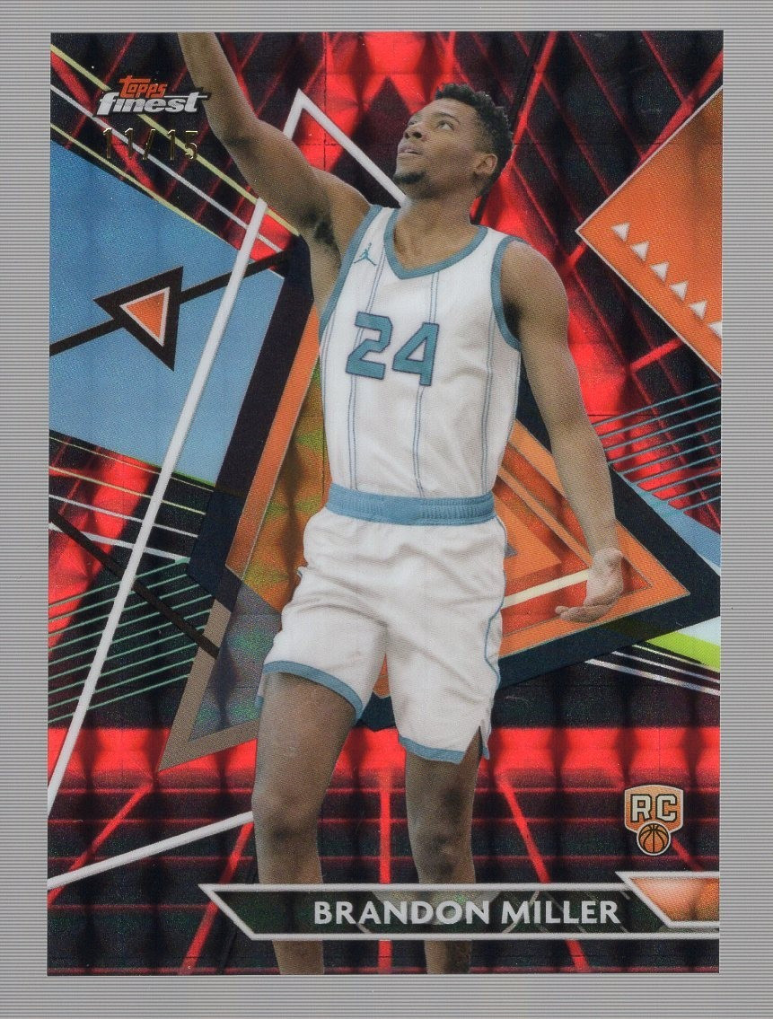 BRANDON MILLER 2023-24 TOPPS FINEST RED/BLACK GEOMETRIC REFRACTOR #11/15 RC #176