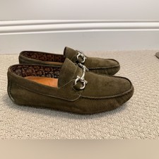 Salvatore Ferragamo Suede Green Dress Shoes for Men for sale 