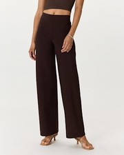 Quince Women Ultra-Stretch Ponte Wide Leg Pants Espresso M
