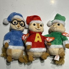 TY Alvin And The Chipmunks Christmas Plush Set Alvin Simon Theodore 2011 All 3