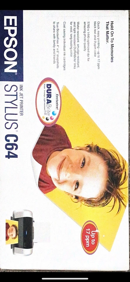 Epson Stylus C64 Standard Inkjet Photo Printer BRAND NEW IN BOX  - Image 2 of 3