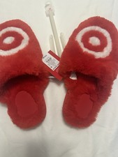 Wondershop Target Red Bullseye Slippers, Size Women s 7/8, Men s 5/6 New T1