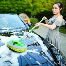 Rotating Car Wash Mop Cleaning Brush Head Auto Supplies Three-section Telescopic