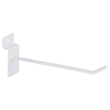 100 Pcs Slat Wall Hooks 2" x 6" Metal Display Hooks for Garage Retail, White