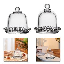 Présentoir à gâteaux en verre transparent avec couvercle en forme de cloche,