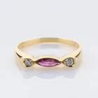 0.20ct Ruby and 0.08ct Diamond Ring in 18K Yellow Gold