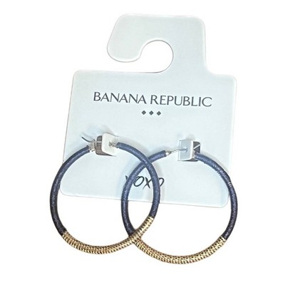 Banana Republic Navy and Gold Hoop Earrings