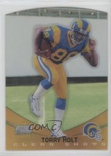 1999 Topps Stadium Club Chrome Clear Shots Die-Cut Refractor Torry Holt 0h4
