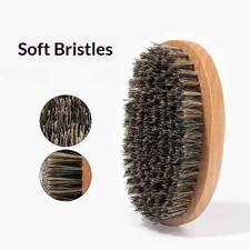 Men Boar Bristle Hair Brush | Natural Wooden Wave Styling Beard Hairbrush UK