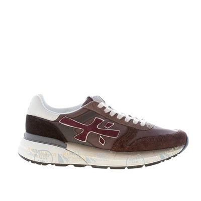 PREMIATA men shoes Mick 7714 sneaker technical fabric and brown suede burgundy