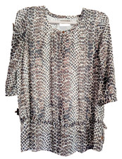 Damenbluse Animal-Print – TCM / City Jungle – Gr. 42/M - Kurzarm, leicht, luftig