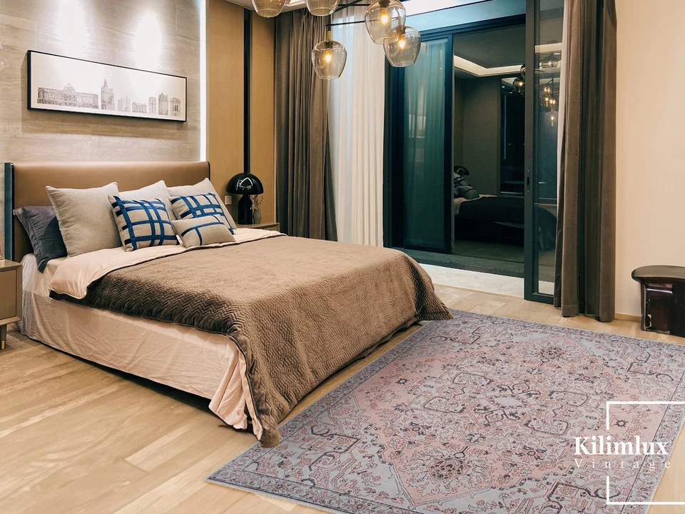 Turkish Kilim , area rugs for living room , geometric , vintage rug - Image 3 of 4