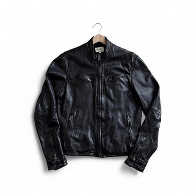 $850 Levi's Made & Crafted SS14 Italy Black Sheep Leather Racer Jacket Sz 2 M