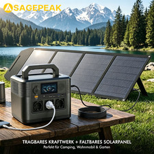 1800W Tragbar Powerstation & 120W-500W Faltbar Solarpanel für Camping …