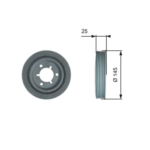 Poulie vilebrequin Gates TVD1056 Drivealign poulie damper de rechange pour Citroën C4 et Fiat Ducato