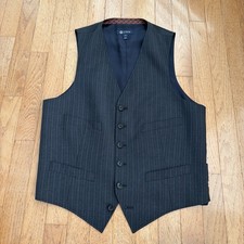 JCREW Men s Black Dress Vest With Gray Stripes - Small