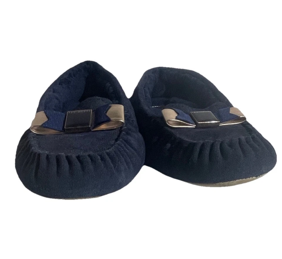 Zapatillas Ted Baker Sarsone para mujer talla 8 39 azul marino imitación piel gamuza lazo sin cordones Foto 2 de 4