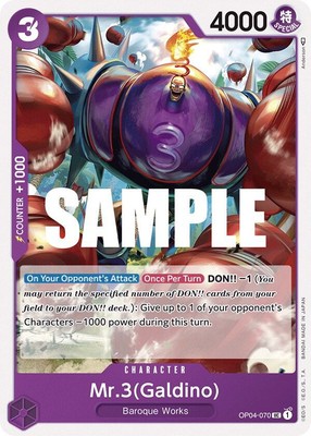 Mr.3 (Galdino) OP04-070 English UC Kingdoms of Intrigue One Piece Card Game