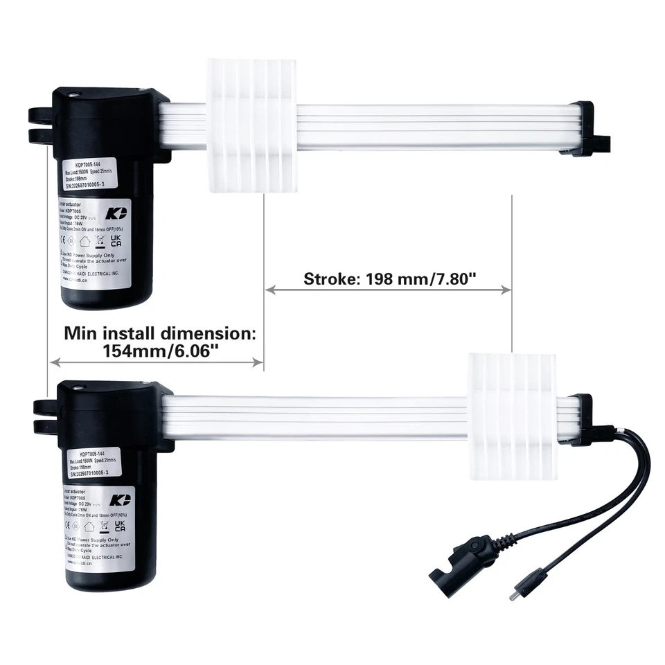Kaidi Motor KDPT005-144 Power Recliner Lift Chairs Electric Sofa Linear Actuator - Image 4 of 4